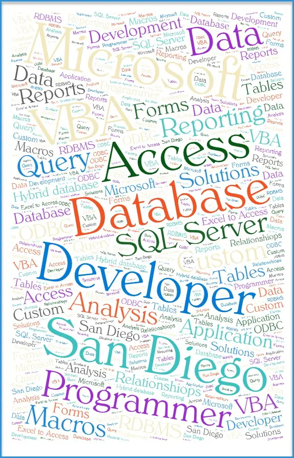 Microsoft Access programmer in San Diego, CA